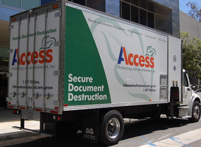 Access Information Management Shredding Truck