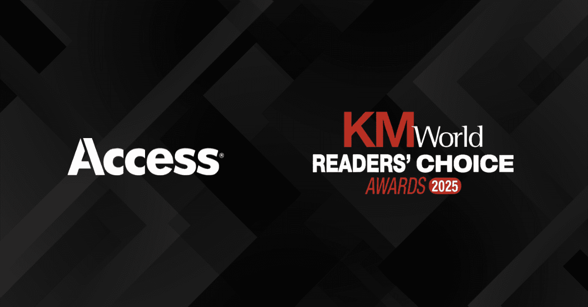 Access Named Best Information Governance Company in the 2025 KMWorld Readers’ Choice Awards