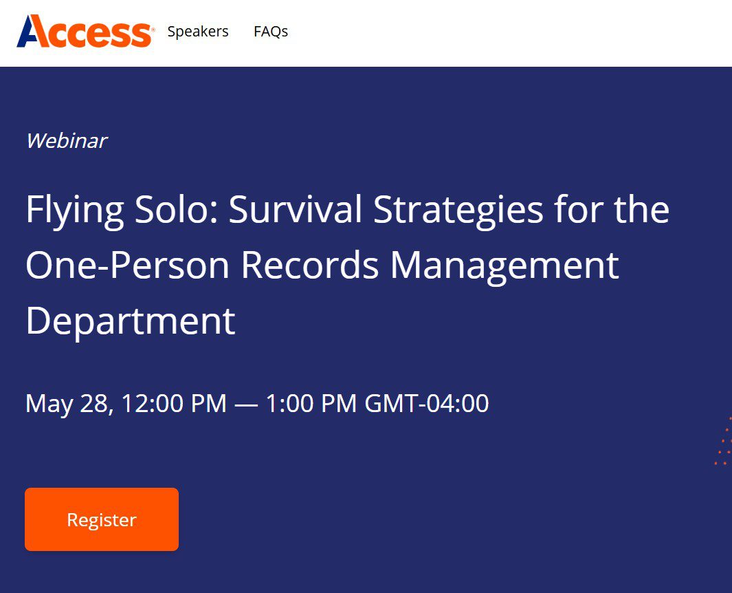 Flying Solo: Survival Strategies for the One-Person Records Management Department 2